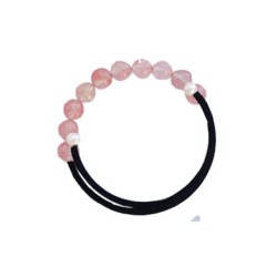 Brazalete terciopelo negro y perlas de agua dulce rosas